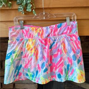 Lilly Pulitzer Josephine Luxletic Sparkling Sands Colorful Skort Size Small